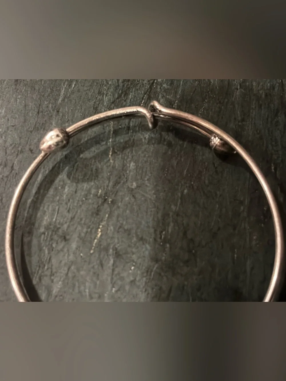 Brighton Two-Tone Heart Charm “Mom” Bangle Bracelet